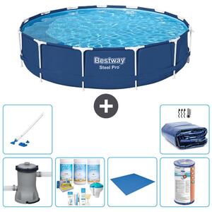 Bestway Steel Pro, piscina in acciaio, rotonda - 396x84 cm - composta da 7 elementi, modello S21612
