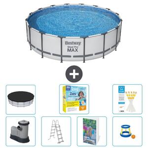 Piscina gonfiabile Bestway Steel Pro MAX, rotonda, 488x122 cm, composta da 6 parti, modello S529