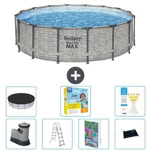 Piscina gonfiabile Bestway Steel Pro MAX, rotonda, 488x122 cm, composta da 6 parti, modello S582