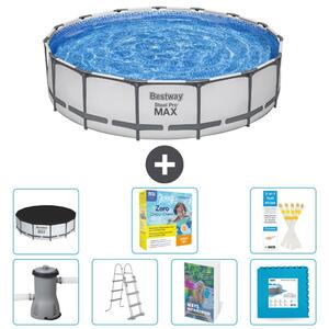 Bestway Steel Pro MAX, piscina in acciaio, forma rotonda - 457x122 cm - composta da 6 parti, modello S566