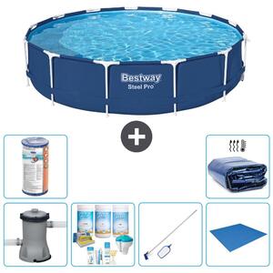 Piscina gonfiabile Bestway Steel Pro, rotonda, dimensioni 396x84 cm, composta da 7 elementi, modello S21611