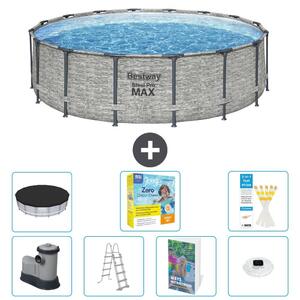 Piscina gonfiabile Bestway Steel Pro MAX, rotonda, 488x122 cm, composta da 6 parti, modello S526