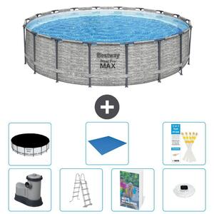 Piscina gonfiabile Bestway Steel Pro MAX, rotonda, 549x122 cm, composta da 6 parti, modello S596