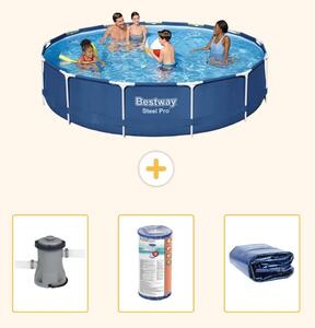 Bestway Steel Pro, piscina in acciaio, forma rotonda - 396x84 cm - 4 pezzi, modello S22313