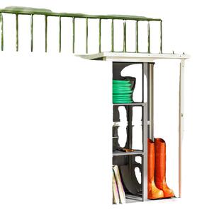 Casetta da giardino, struttura in legno impermeabile, ampio spazio di stoccaggio, MULTI