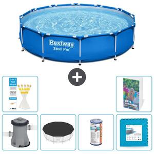 Piscina gonfiabile Bestway Steel Pro, rotonda, dimensioni 366x76 cm, composta da 5 parti, modello S254