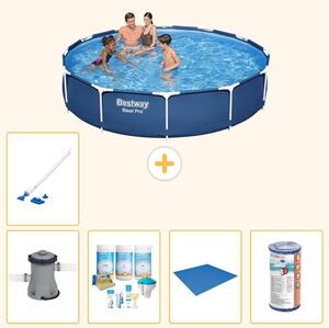 Piscina gonfiabile Bestway Steel Pro, rotonda, dimensioni 366x76 cm, composta da 6 parti, modello S22105
