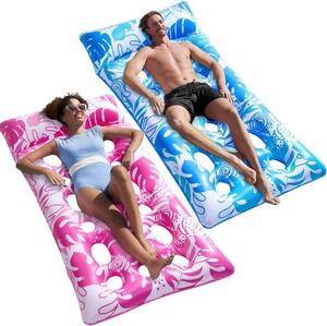 Materasso gonfiabile – Materasso da piscina con schienale – Materasso gonfiabile per adulti – Materasso galleggiante – Materasso galleggiante con portabicchieri – Materasso gonfiabile con schienale