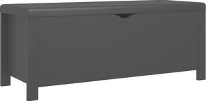 VidaXL Panca con contenitore Cuscino Nero 105x40x45cm Materiale ligneo