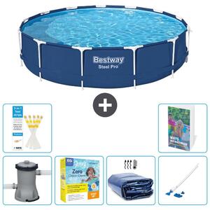Piscina gonfiabile Bestway Steel Pro, rotonda, dimensioni 396x84 cm, composta da 5 parti, modello S196