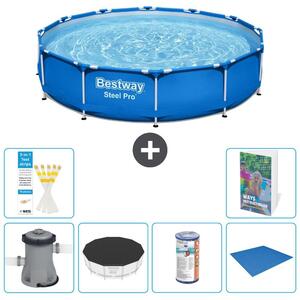 Piscina gonfiabile Bestway Steel Pro, rotonda, dimensioni 366x76 cm, composta da 5 parti, modello S341