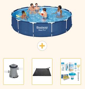 Bestway Steel Pro, piscina in acciaio, forma rotonda - 396x84 cm - composta da 4 parti, modello S22757
