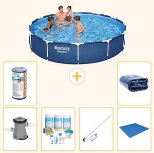 Bestway Steel Pro, piscina in acciaio, forma rotonda - 366x76 cm - composta da 7 elementi, modello S21603