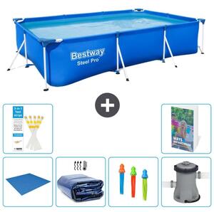 Bestway Steel Pro, piscina rettangolare - 300x201x66 cm - composta da 5 parti, modello S46