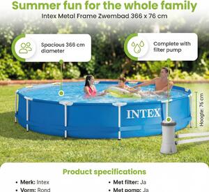 Piscina autoportante rettangolare - 366x76 cm - 8 pezzi - Modello S20475