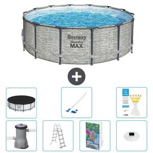 Piscina gonfiabile Bestway Steel Pro MAX, rotonda, 427x122 cm, composta da 6 parti, modello S552