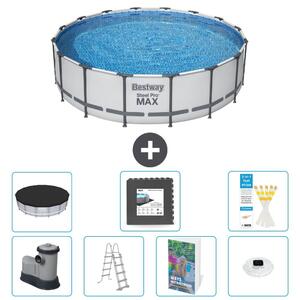Bestway Steel Pro MAX, piscina in acciaio, forma rotonda - 488x122 cm - composta da 6 parti, modello S608