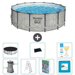Bestway Steel Pro MAX, piscina in acciaio, forma rotonda, dimensioni 427x122 cm, composta da 6 parti, modello S621