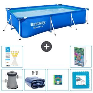 Bestway Steel Pro, piscina rettangolare - 300x201x66 cm - composta da 5 parti, modello S229