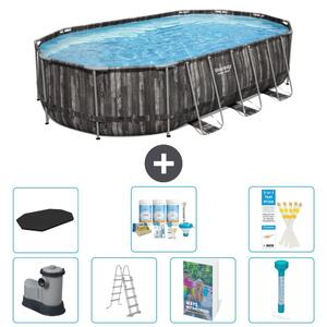 Bestway Power Steel, piscina ovale - 610x366x122 cm - composta da 6 parti, modello S574