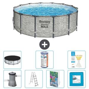 Piscina gonfiabile Bestway Steel Pro MAX, rotonda, 427x122 cm, composta da 6 parti, modello S602