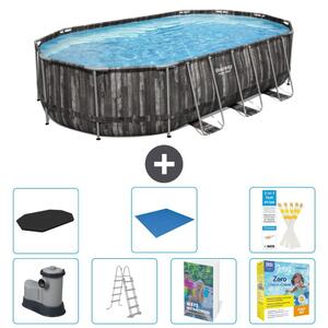 Bestway Power Steel, piscina ovale - 610x366x122 cm - composta da 6 parti, modello S546