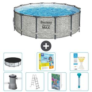 Piscina gonfiabile Bestway Steel Pro MAX, rotonda, 427x122 cm, composta da 6 parti, modello S532