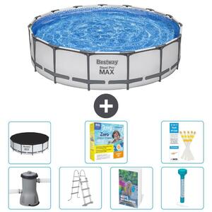 Bestway Steel Pro MAX, piscina in acciaio, forma rotonda, dimensioni 457x122 cm, composta da 6 parti, modello S532