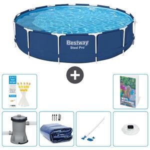 Piscina gonfiabile Bestway Steel Pro, rotonda, dimensioni 396x84 cm, composta da 5 parti, modello S204