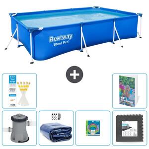 Bestway Steel Pro, piscina rettangolare - 300x201x66 cm - composta da 5 parti, modello S177