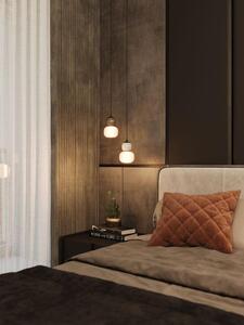 Lampada a sospensione LED scanalata MODERN nero-grigio 5W luce calda 330 lm vetro dim.: 149x12x12 cm IP20 Maxlight