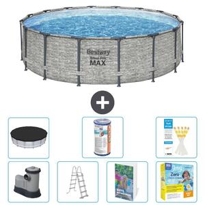 Piscina gonfiabile Bestway Steel Pro MAX, rotonda, 488x122 cm, composta da 6 parti, modello S572