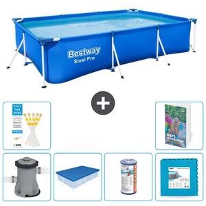 Bestway Steel Pro, piscina rettangolare - 300x201x66 cm - composta da 5 parti, modello S254