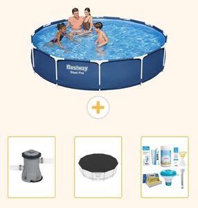 Bestway Steel Pro, piscina in acciaio, rotonda - 366x76 cm - composta da 4 parti, modello S22747