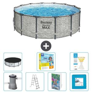 Piscina gonfiabile Bestway Steel Pro MAX, rotonda, 427x122 cm, composta da 6 parti, modello S566