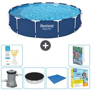 Piscina gonfiabile Bestway Steel Pro, rotonda, dimensioni 396x84 cm, composta da 5 parti, modello S198