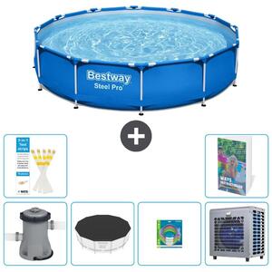 Piscina gonfiabile Bestway Steel Pro, rotonda, dimensioni 366x76 cm, composta da 5 parti, modello S338