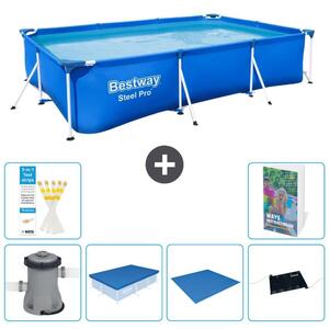 Bestway Steel Pro, piscina rettangolare - 300x201x66 cm - composta da 5 parti, modello S214