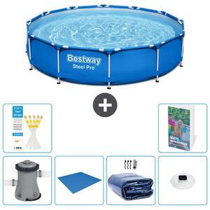 Piscina gonfiabile Bestway Steel Pro, rotonda, dimensioni 366x76 cm, composta da 5 parti, modello S272