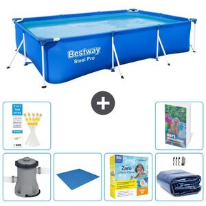 Bestway Steel Pro, piscina rettangolare - 300x201x66 cm - composta da 5 parti, modello S245