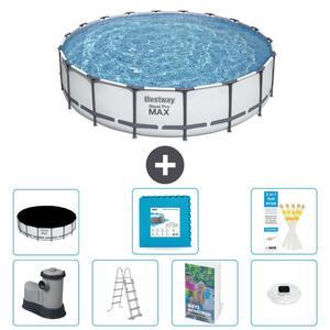 Piscina gonfiabile Bestway Steel Pro MAX, rotonda, 549x122 cm, composta da 6 parti, modello S674