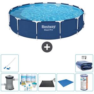 Piscina gonfiabile Bestway Steel Pro, rotonda, dimensioni 396x84 cm, composta da 8 parti, modello S21617