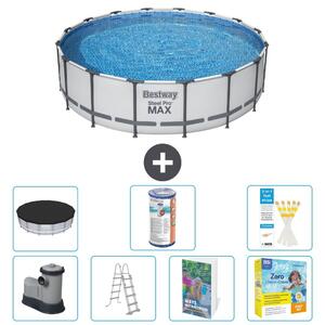 Piscina gonfiabile Bestway Steel Pro MAX, rotonda, 488x122 cm, composta da 6 parti, modello S572