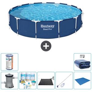 Piscina gonfiabile Bestway Steel Pro, rotonda, dimensioni 396x84 cm, composta da 8 elementi, modello S21616