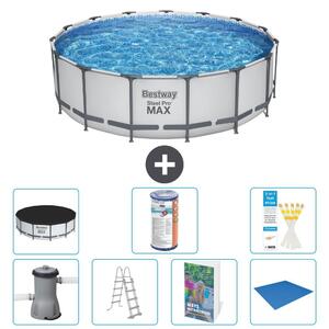 Piscina gonfiabile Bestway Steel Pro MAX, rotonda, 488x122 cm, composta da 6 parti, modello S594