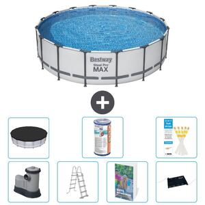 Piscina gonfiabile Bestway Steel Pro MAX, rotonda, 488x122 cm, composta da 6 parti, modello S619