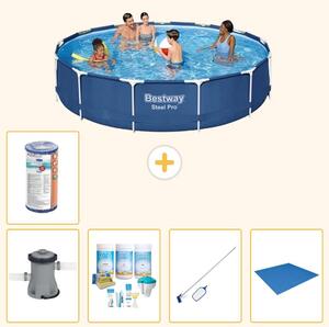 Bestway Steel Pro, piscina in acciaio, forma rotonda - 396x84 cm - composta da 6 parti, modello S22112