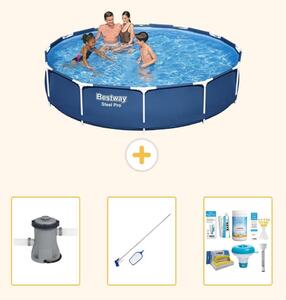Bestway Steel Pro, piscina in acciaio, forma rotonda - 366x76 cm - composta da 4 parti, modello S22749