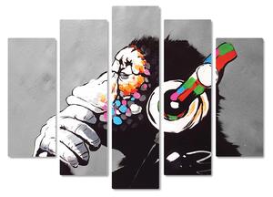 Banksy - Dj Monkey - 140L x 100l cm - Legno Mdf