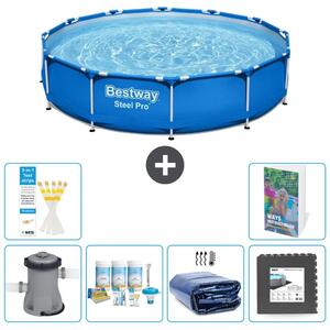 Piscina gonfiabile Bestway Steel Pro, rotonda, dimensioni 366x76 cm, composta da 5 parti, modello S233